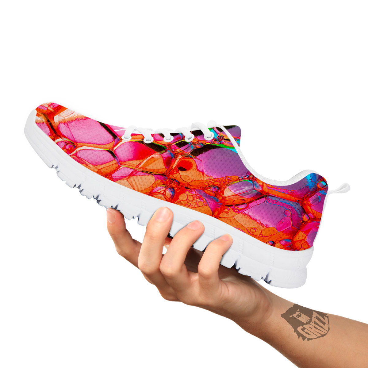 Bubble Soap Psychedelic Print White Sneaker-grizzshop