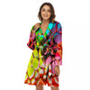 Bubble Soap Psychedelic Print Women's Robe-grizzshop