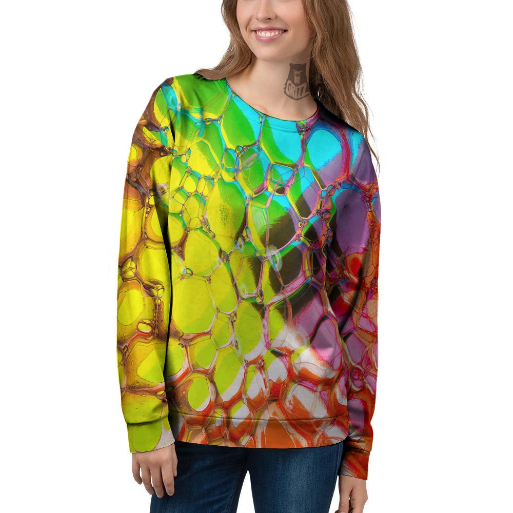 Bubble Soap Psychedelic Print Women's Sweatshirt-grizzshop