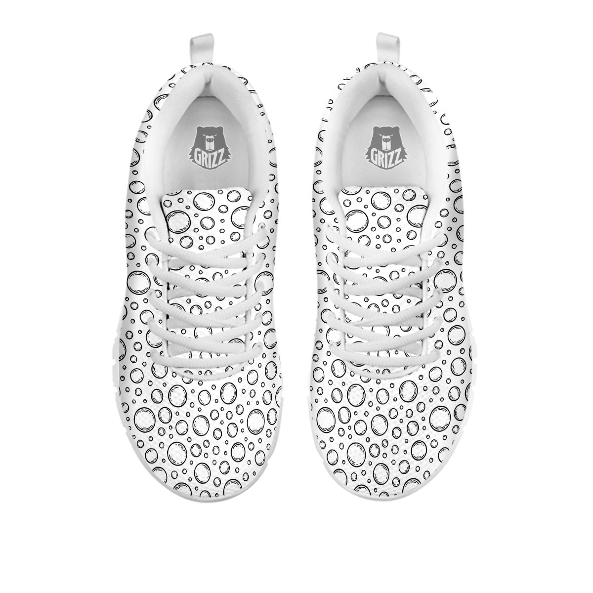 Bubble White And Black Print Pattern White Sneaker-grizzshop