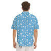 Bubble White And Blue Print Pattern Men's Short Sleeve Shirts-grizzshop