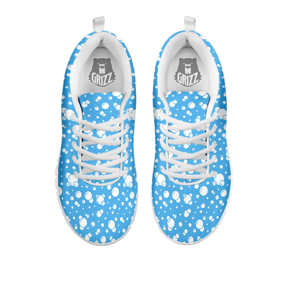 Bubble White And Blue Print Pattern White Sneaker-grizzshop