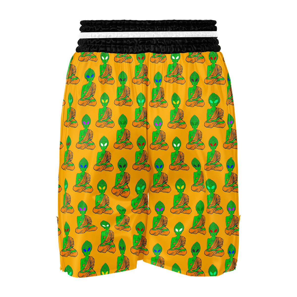 Buddha Alien Psychedelic Print Pattern Boxing Shorts-grizzshop