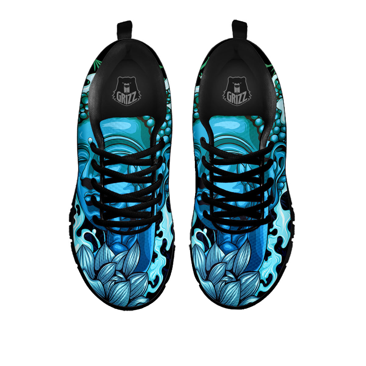 Buddha Blue Print Black Sneaker-grizzshop