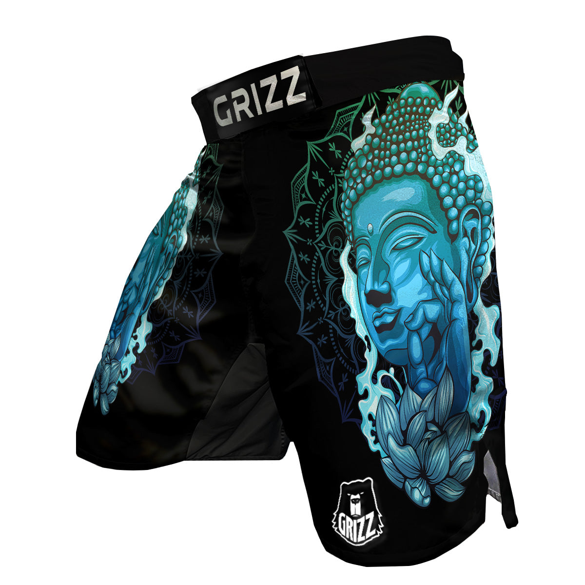 Buddha Blue Print MMA Shorts-grizzshop