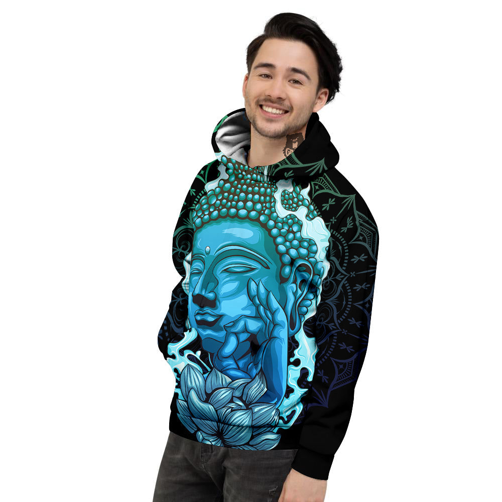 Buddha Blue Print Men's Hoodie-grizzshop