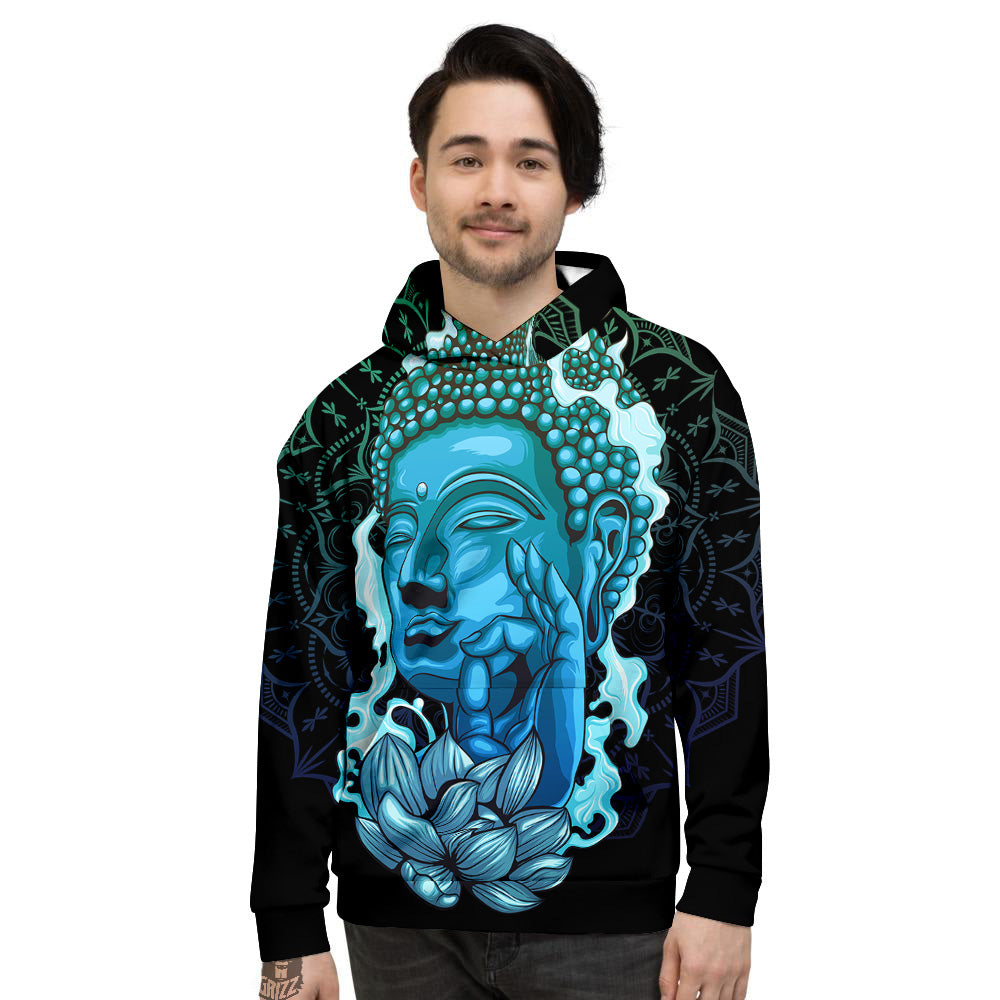 Buddha Blue Print Men's Hoodie-grizzshop