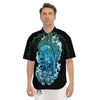 Buddha Blue Print Men's Short Sleeve Shirts-grizzshop