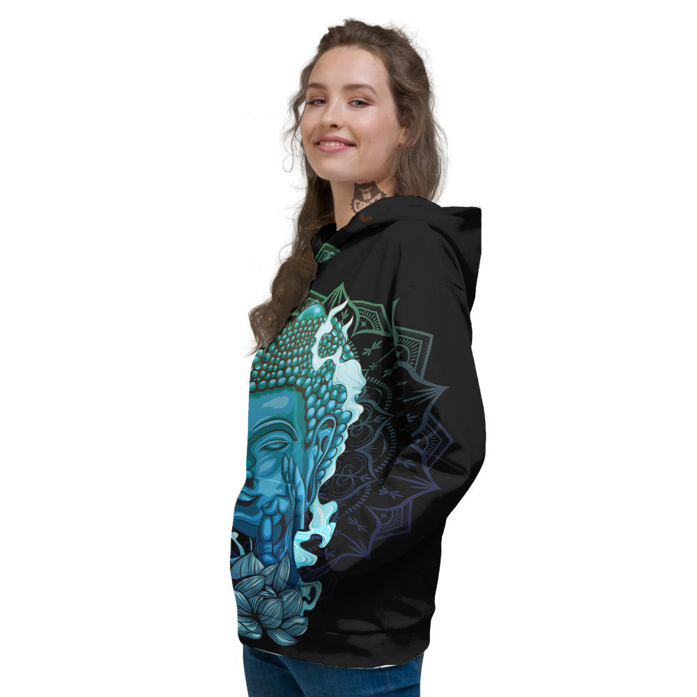 Buddha Blue Print Women's Hoodie-grizzshop