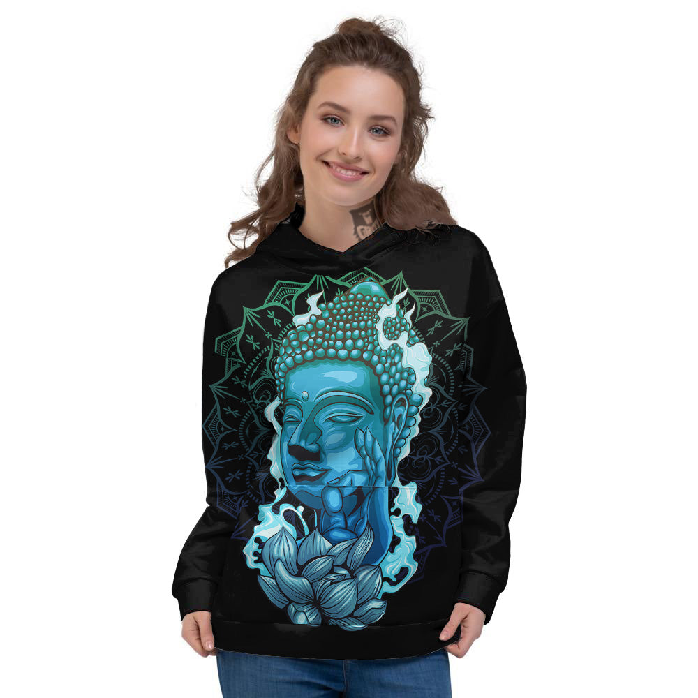 Buddha Blue Print Women's Hoodie-grizzshop