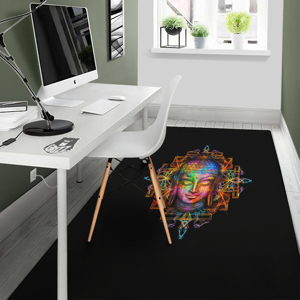 Buddha Colorful Print Floor Mat-grizzshop