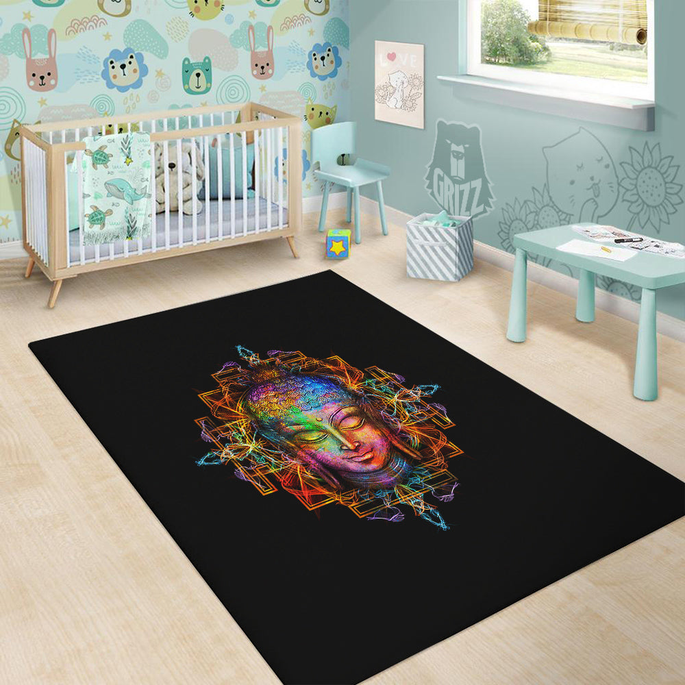 Buddha Colorful Print Floor Mat-grizzshop