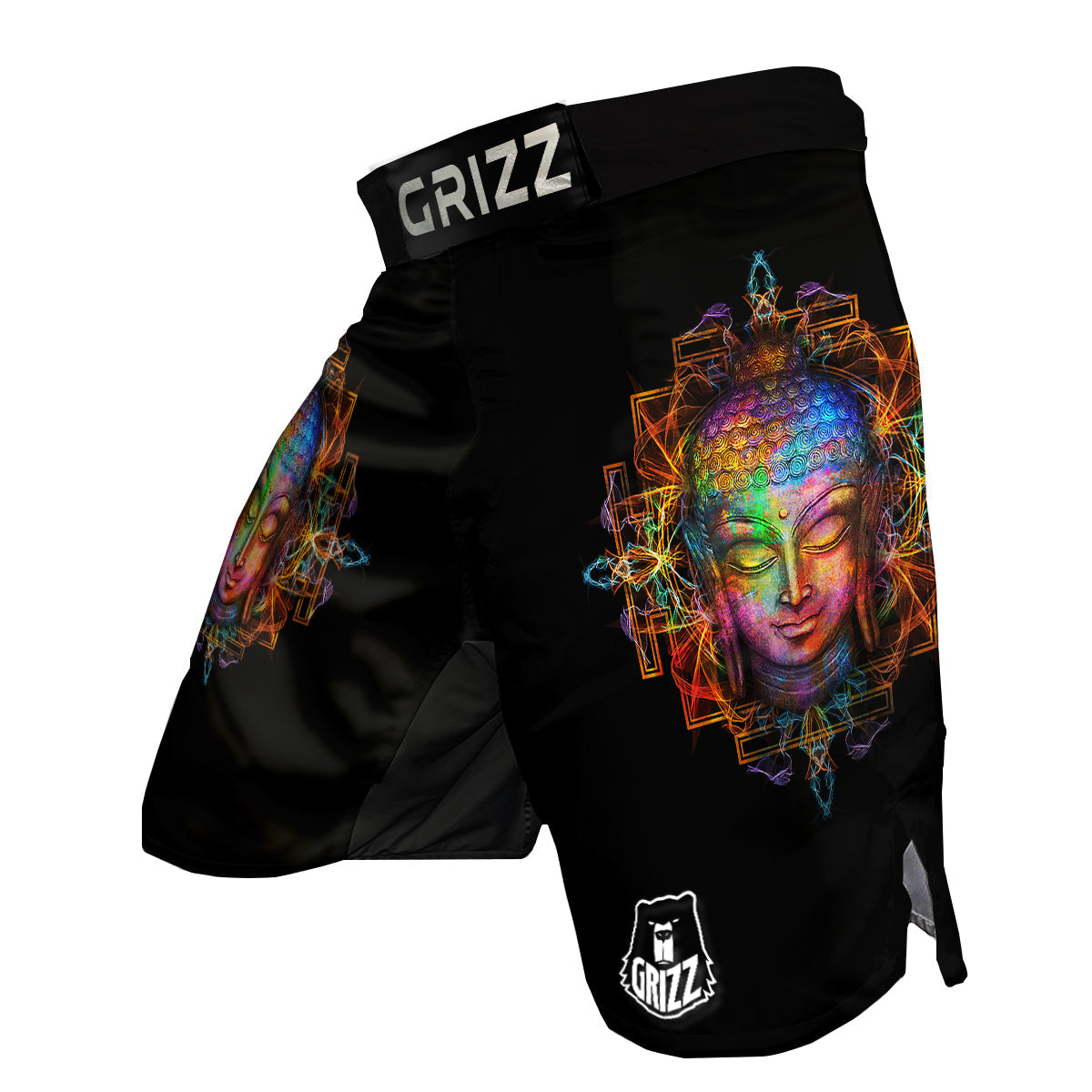 Buddha Colorful Print MMA Shorts-grizzshop