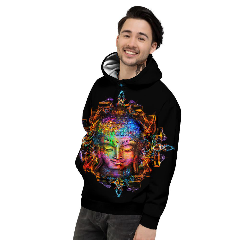 Buddha Colorful Print Men's Hoodie-grizzshop