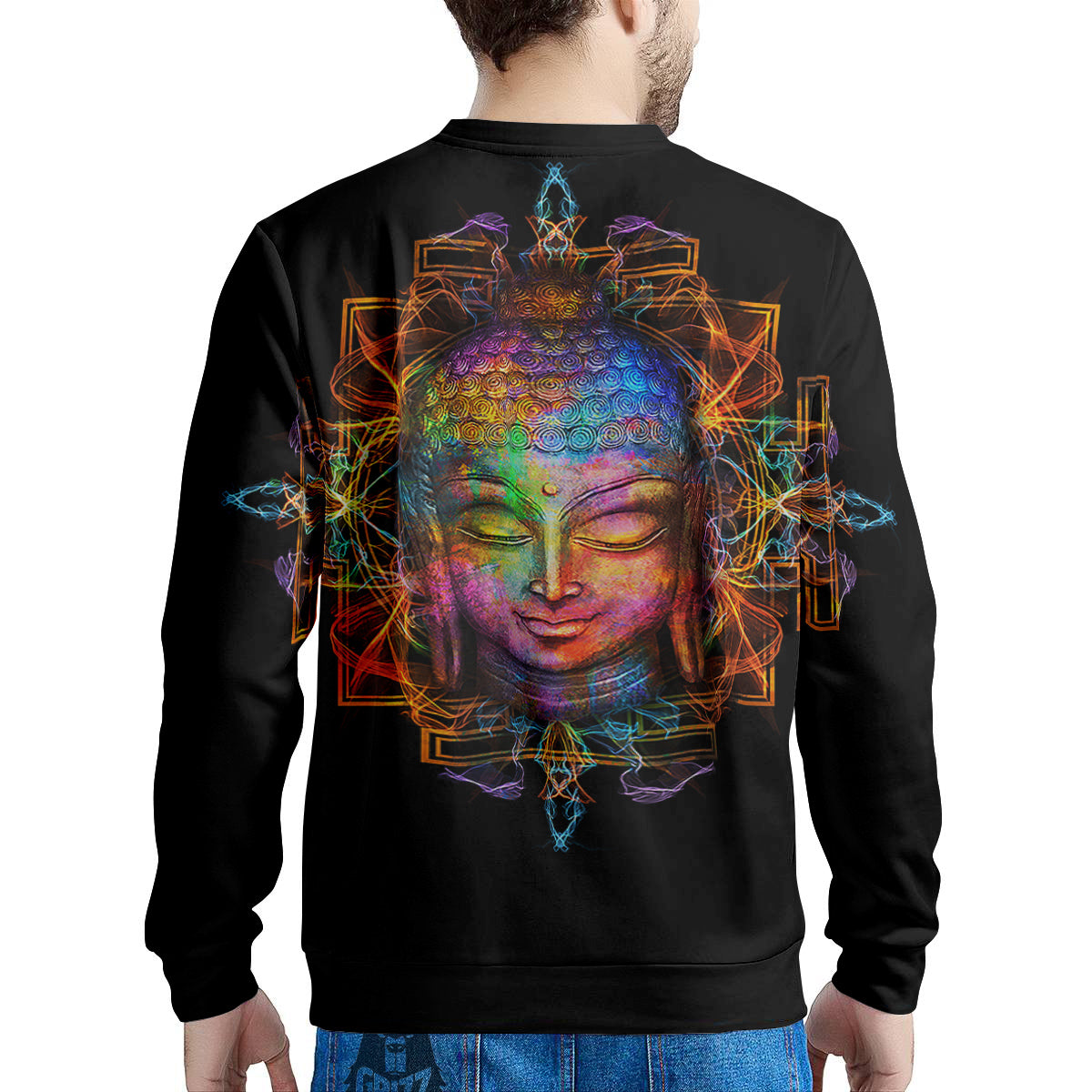 Buddha Colorful Print Men's Sweatshirt-grizzshop