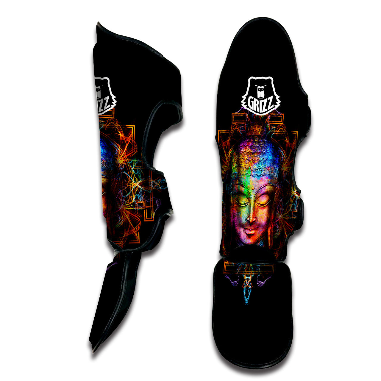 Buddha Colorful Print Muay Thai Shin Guards-grizzshop