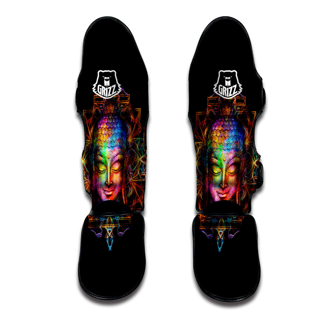 Buddha Colorful Print Muay Thai Shin Guards-grizzshop