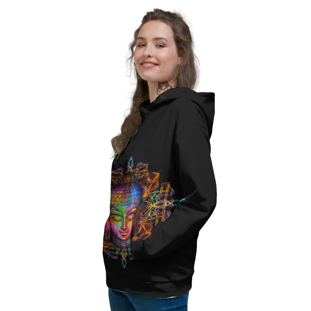 Buddha Colorful Print Women's Hoodie-grizzshop