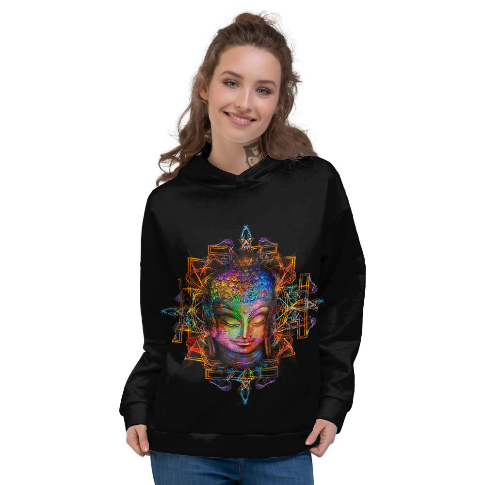 Buddha Colorful Print Women's Hoodie-grizzshop