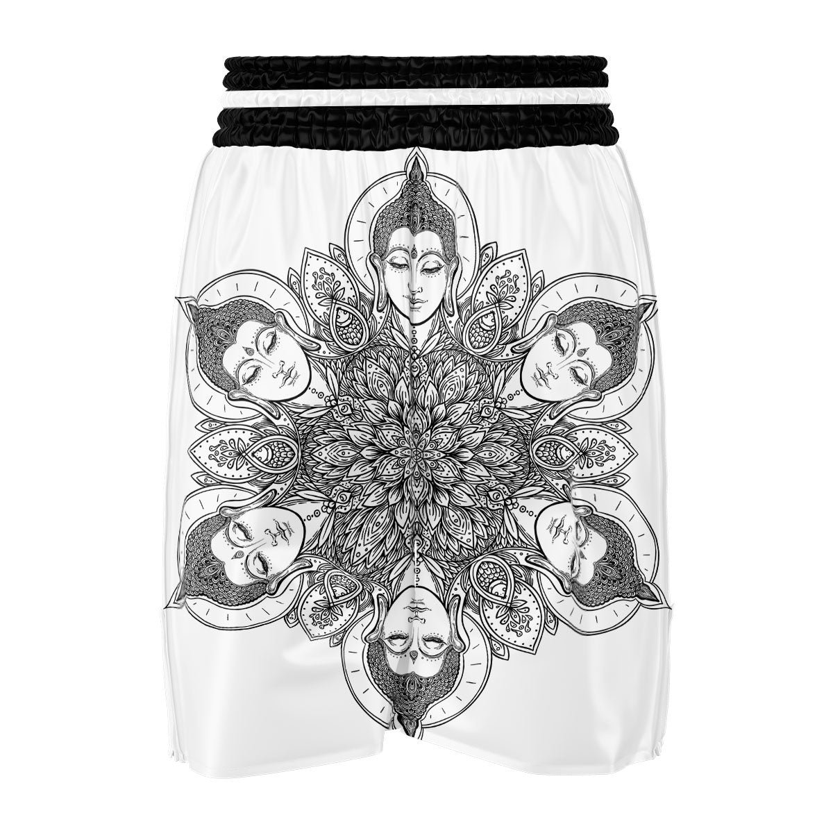 Buddha Face Ornate Mandala Print Boxing Shorts-grizzshop
