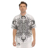 Buddha Face Ornate Mandala Print Men's Short Sleeve Shirts-grizzshop