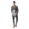 Buddha Mandala Spiritual Black White Print Men's Pajamas-grizzshop