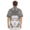 Buddha Mandala Spiritual Black White Print Men's Short Sleeve Shirts-grizzshop