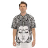 Buddha Mandala Spiritual Black White Print Men's Short Sleeve Shirts-grizzshop