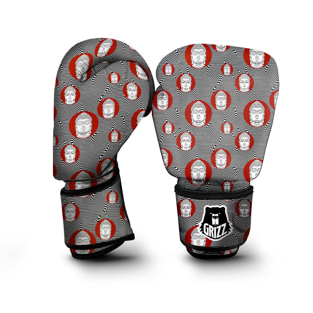 Buddha Print Pattern Boxing Gloves-grizzshop