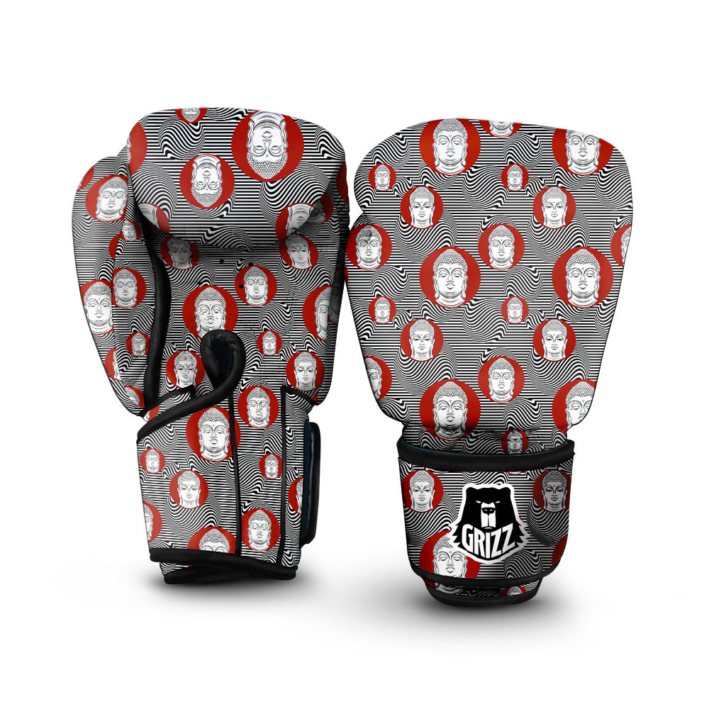 Buddha Print Pattern Boxing Gloves-grizzshop