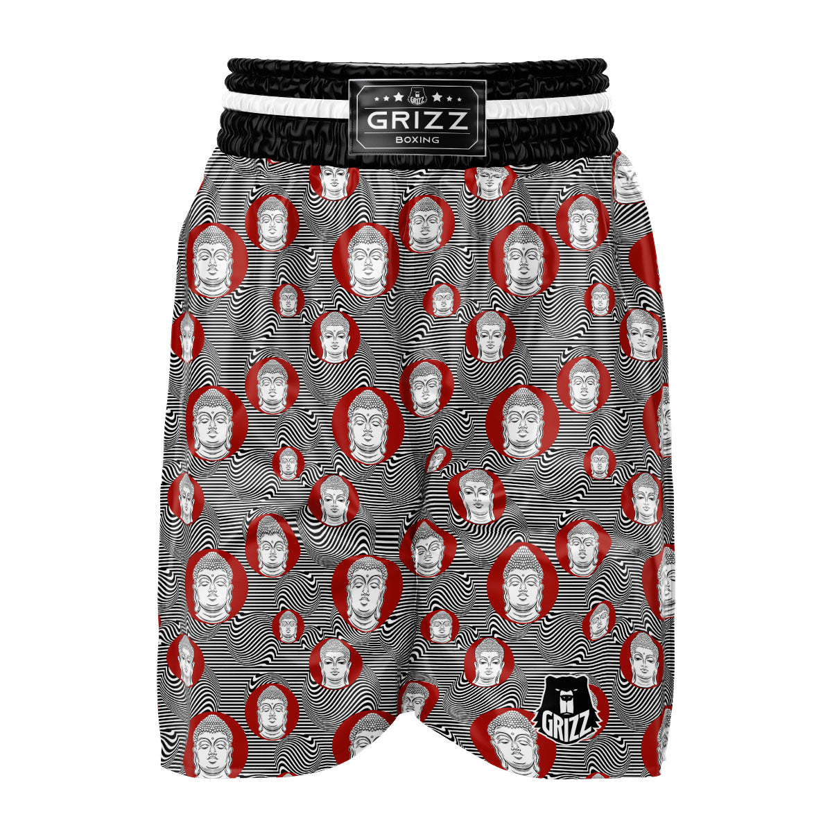 Buddha Print Pattern Boxing Shorts-grizzshop