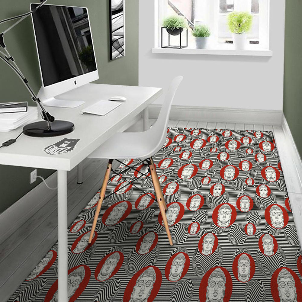 Buddha Print Pattern Floor Mat-grizzshop
