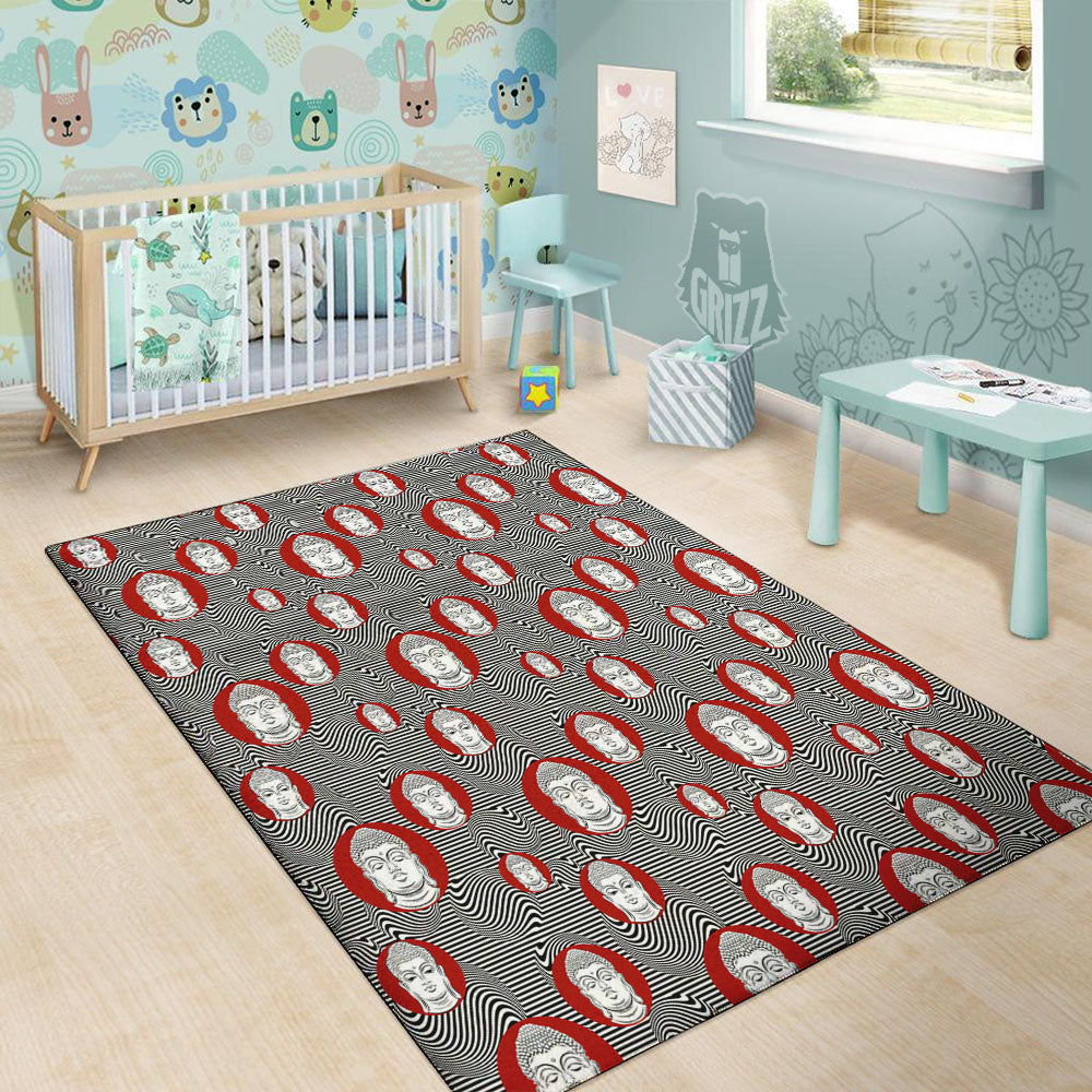 Buddha Print Pattern Floor Mat-grizzshop