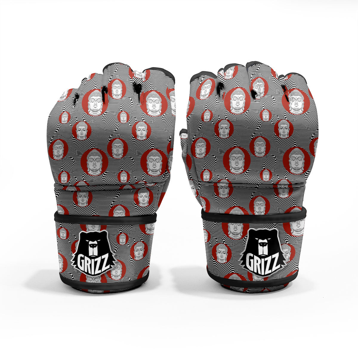 Buddha Print Pattern MMA Gloves-grizzshop