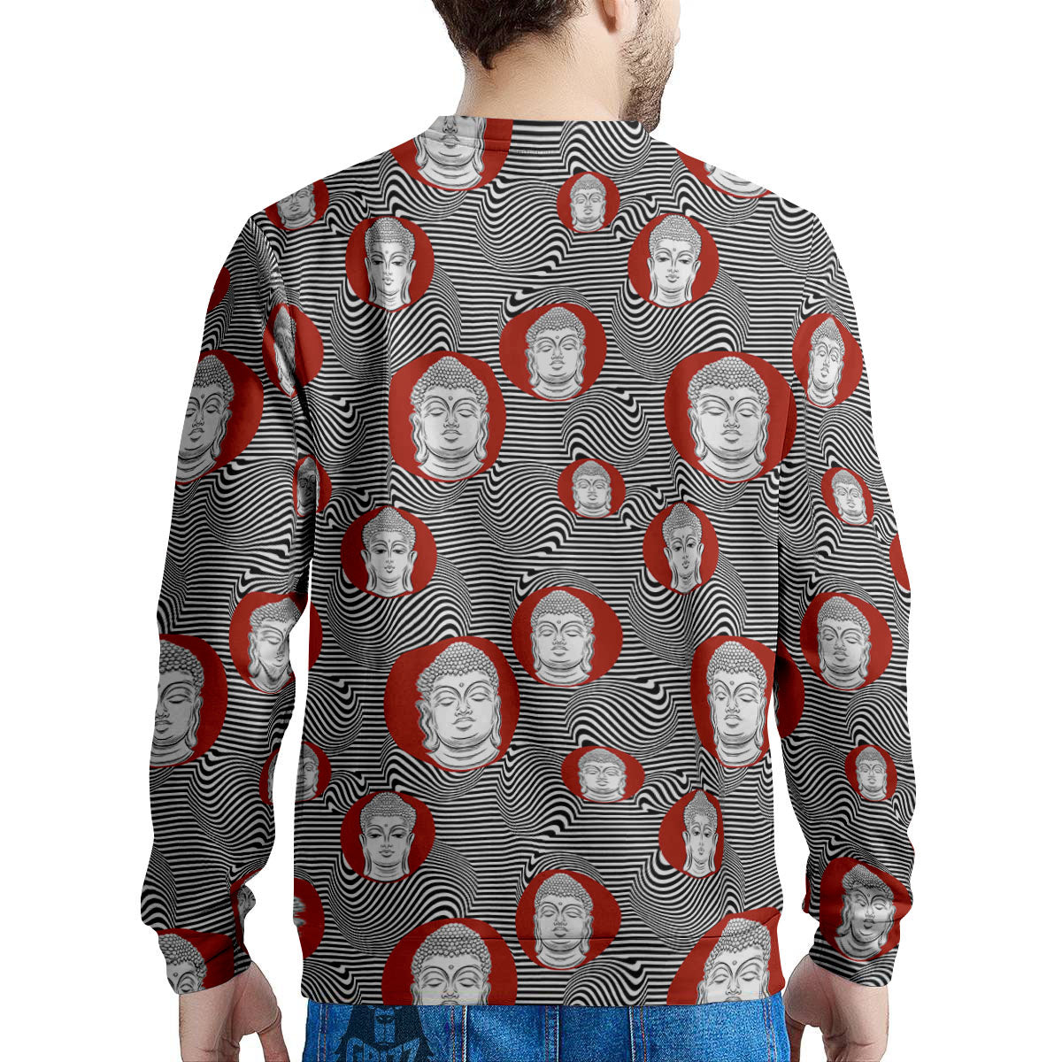 Buddha Print Pattern Men's Sweatshirt-grizzshop
