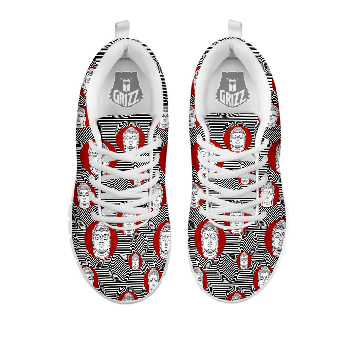 Buddha Print Pattern White Sneaker-grizzshop