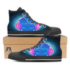 Buddha Psychedelic Print Black High Top Shoes-grizzshop