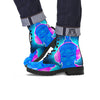 Buddha Psychedelic Print Leather Boots-grizzshop