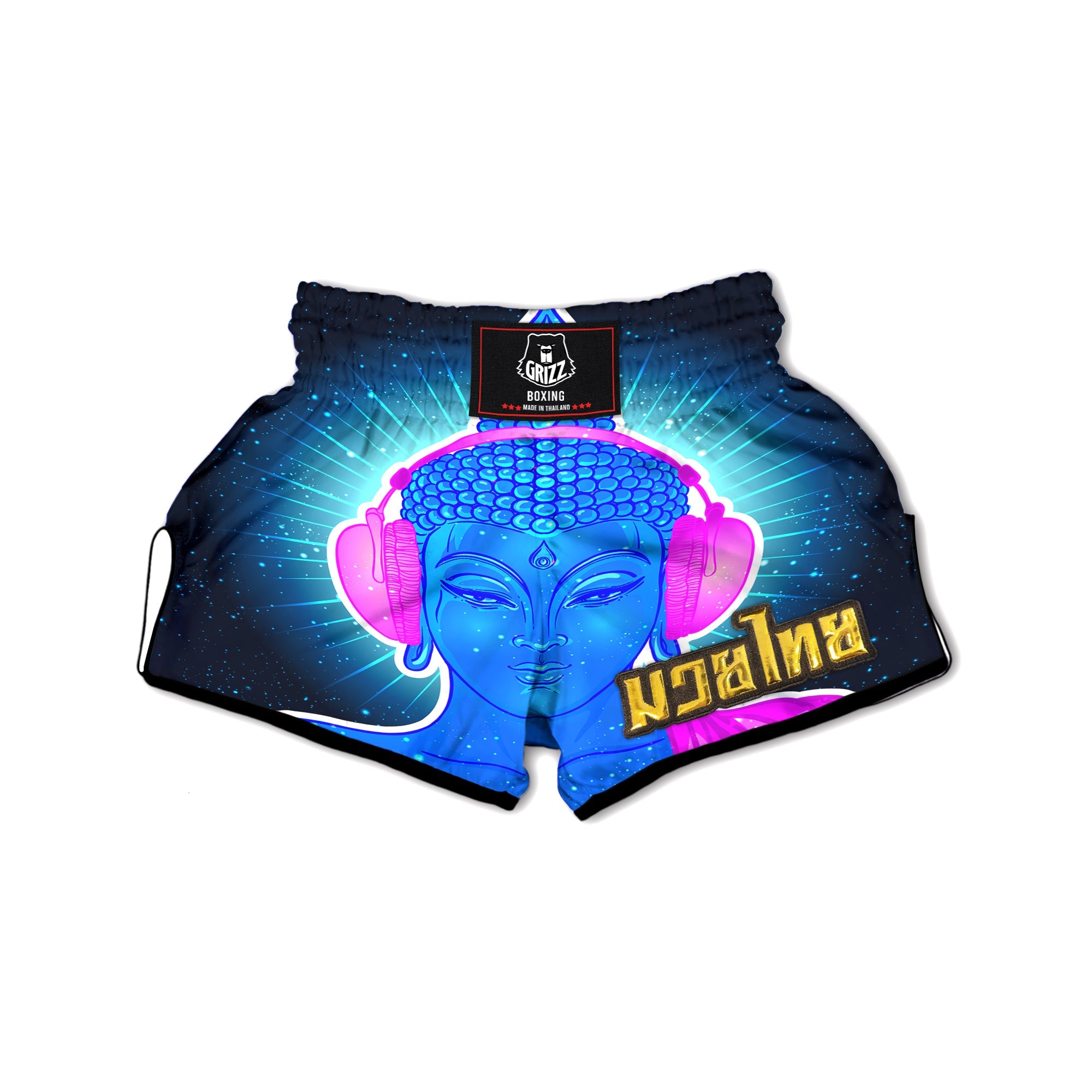 Buddha Psychedelic Print Muay Thai Boxing Shorts-grizzshop