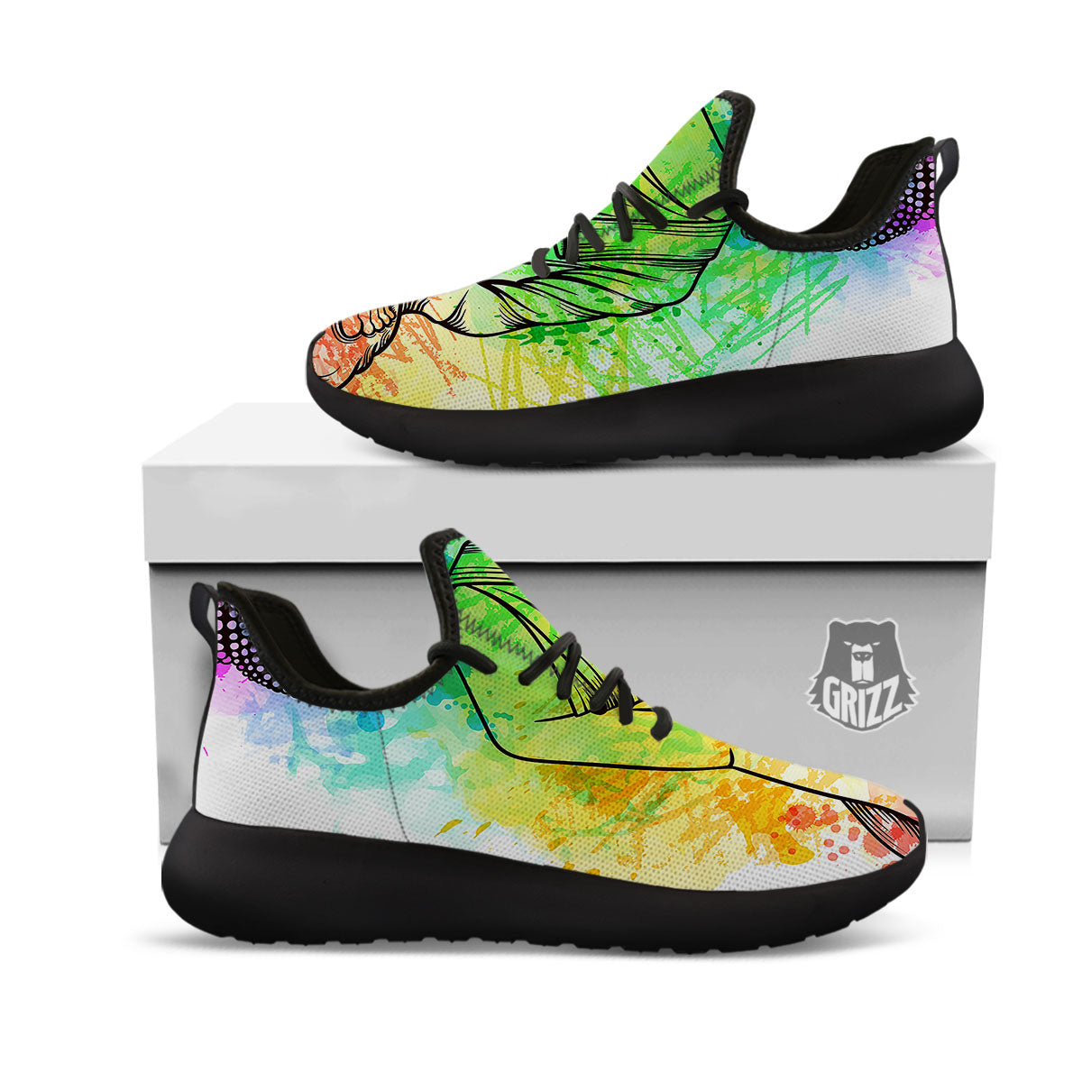 Buddha Reggae Print Black Athletic Shoes-grizzshop