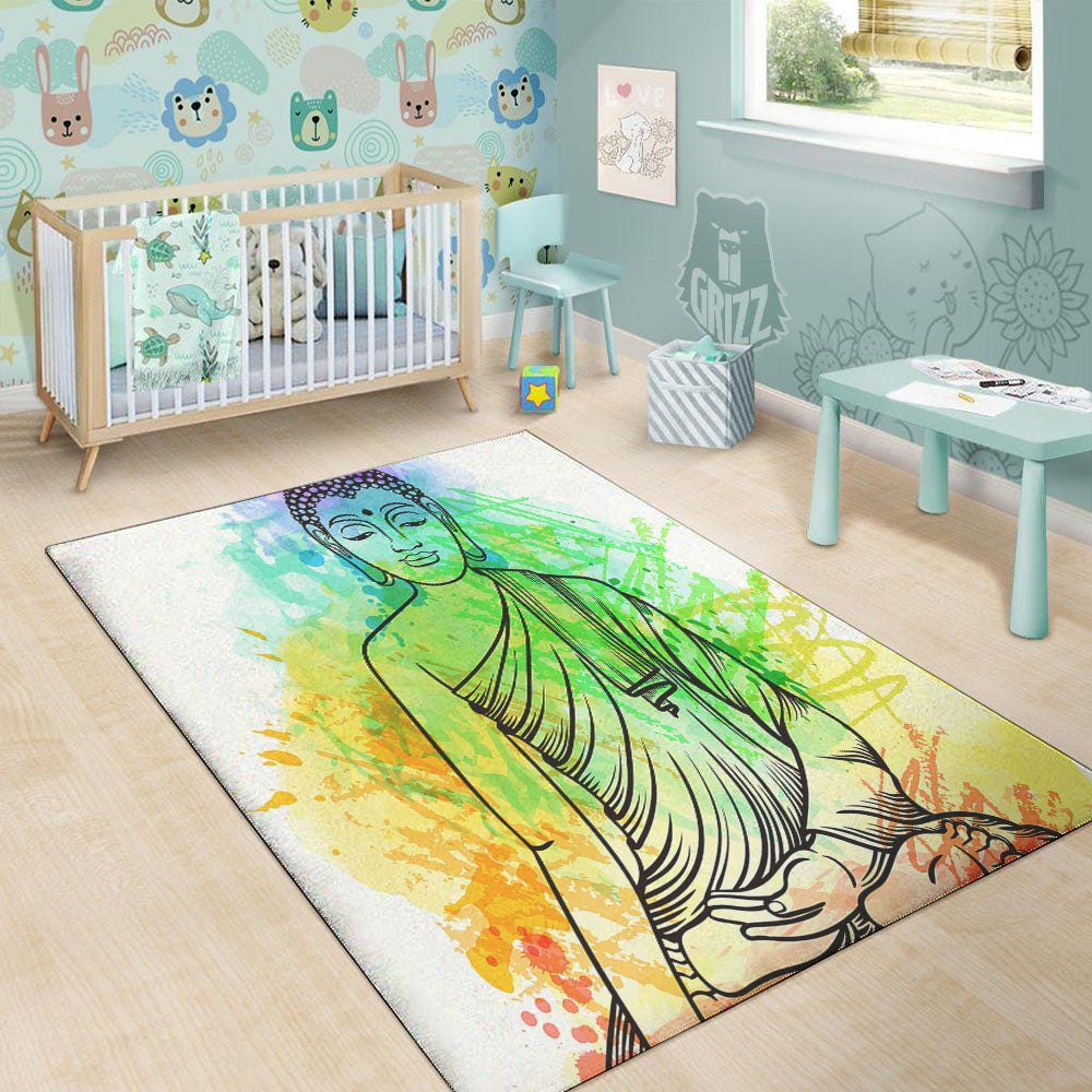 Buddha Reggae Print Floor Mat-grizzshop