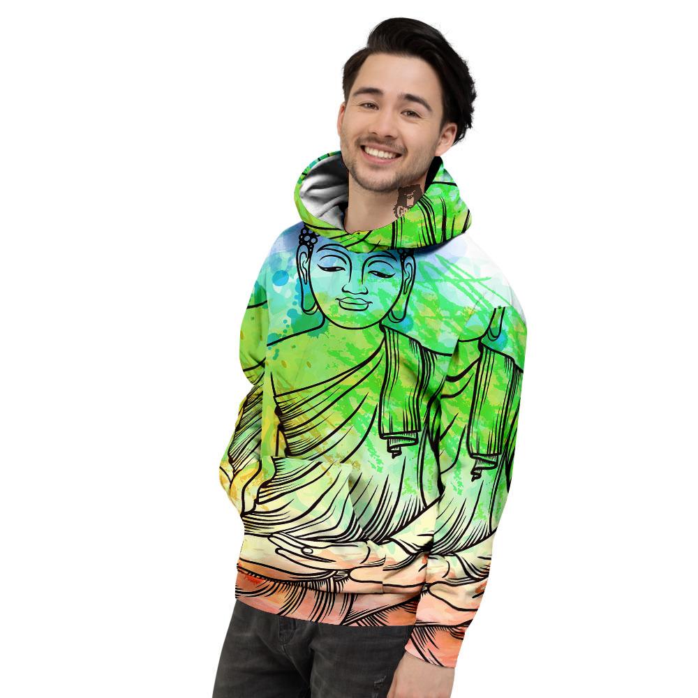 Buddha Reggae Print Men's Hoodie-grizzshop