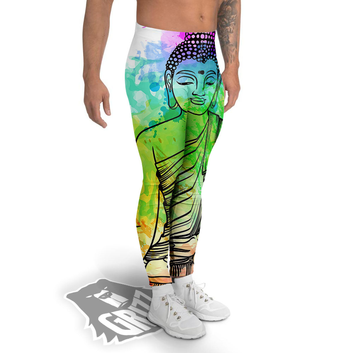 Buddha Reggae Print Men's Leggings-grizzshop
