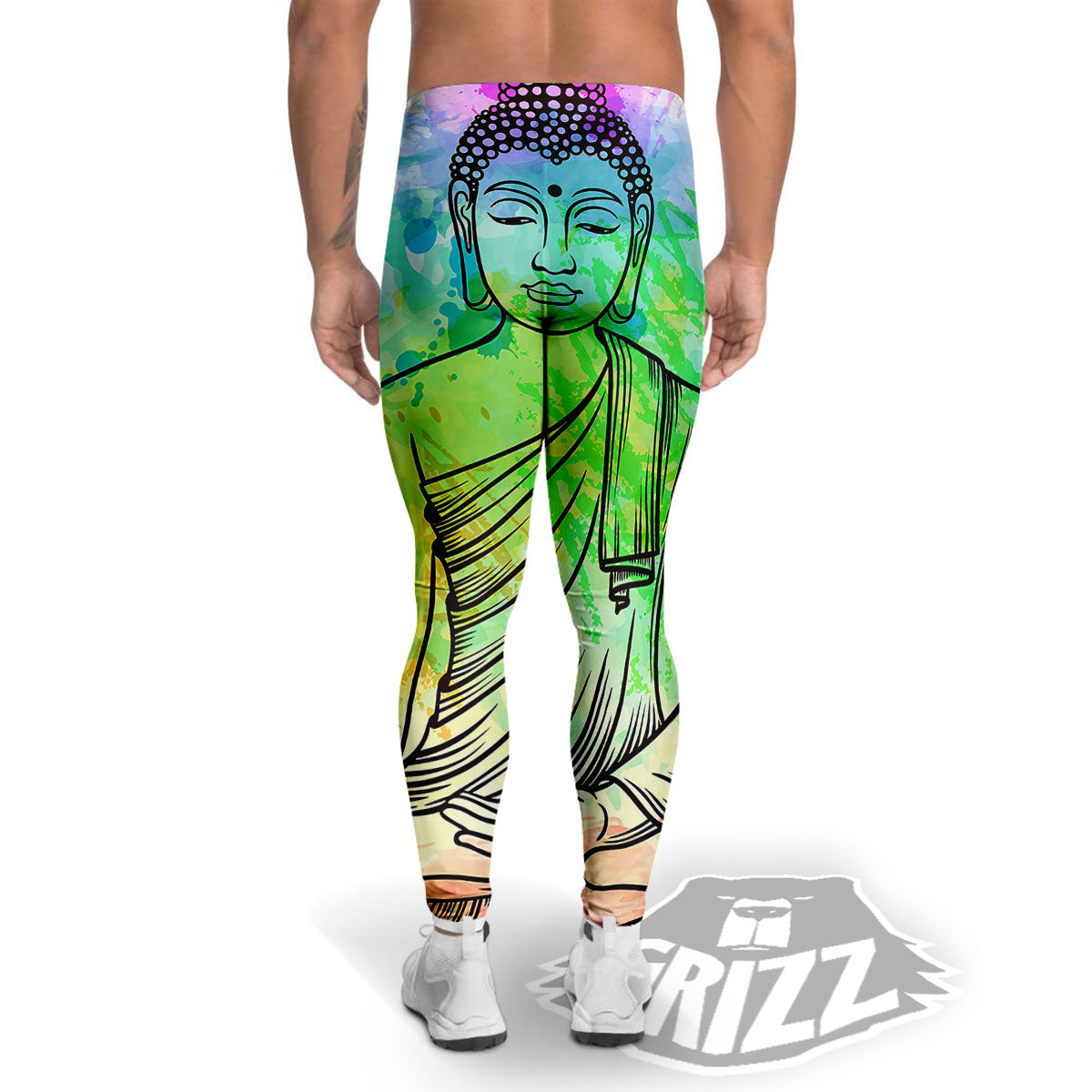 Buddha Reggae Print Men's Leggings-grizzshop