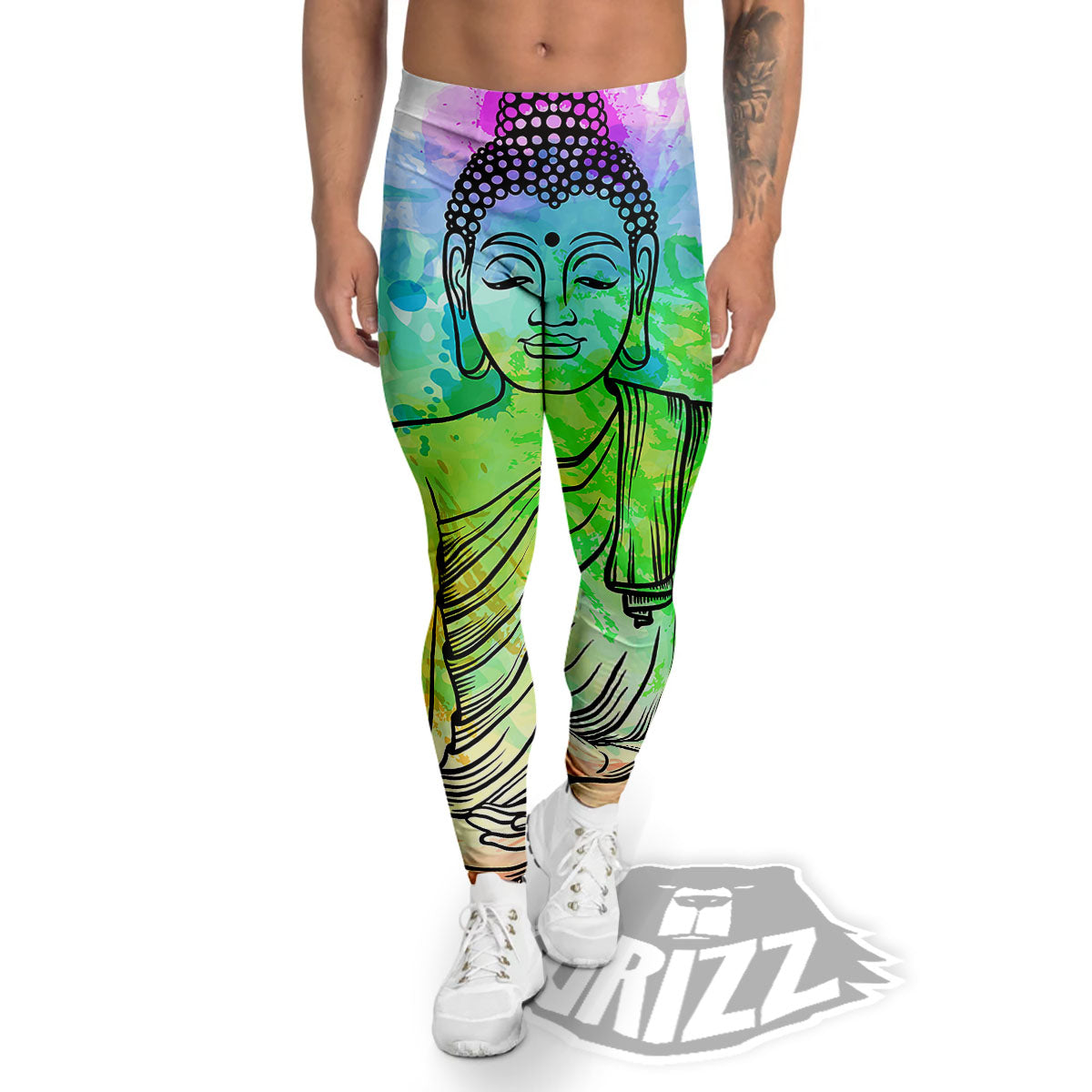 Buddha Reggae Print Men's Leggings-grizzshop