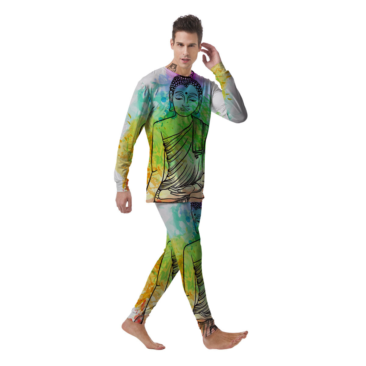 Buddha Reggae Print Men's Pajamas-grizzshop