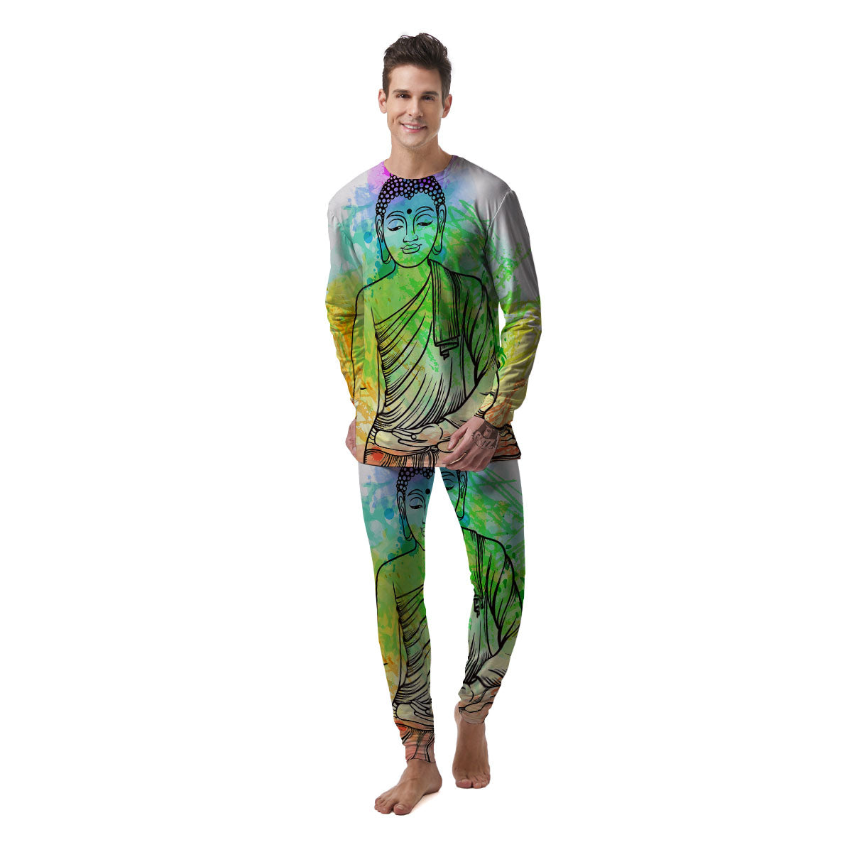 Buddha Reggae Print Men's Pajamas-grizzshop