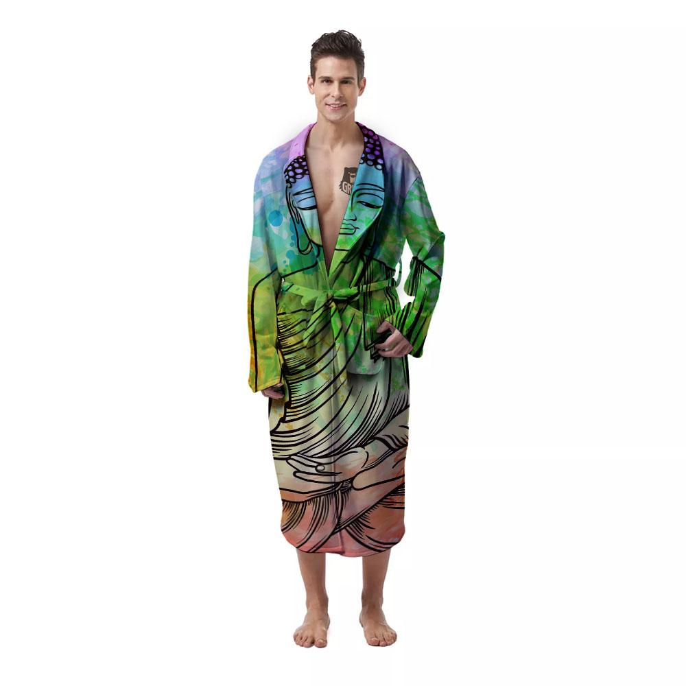 Buddha Reggae Print Men's Robe-grizzshop