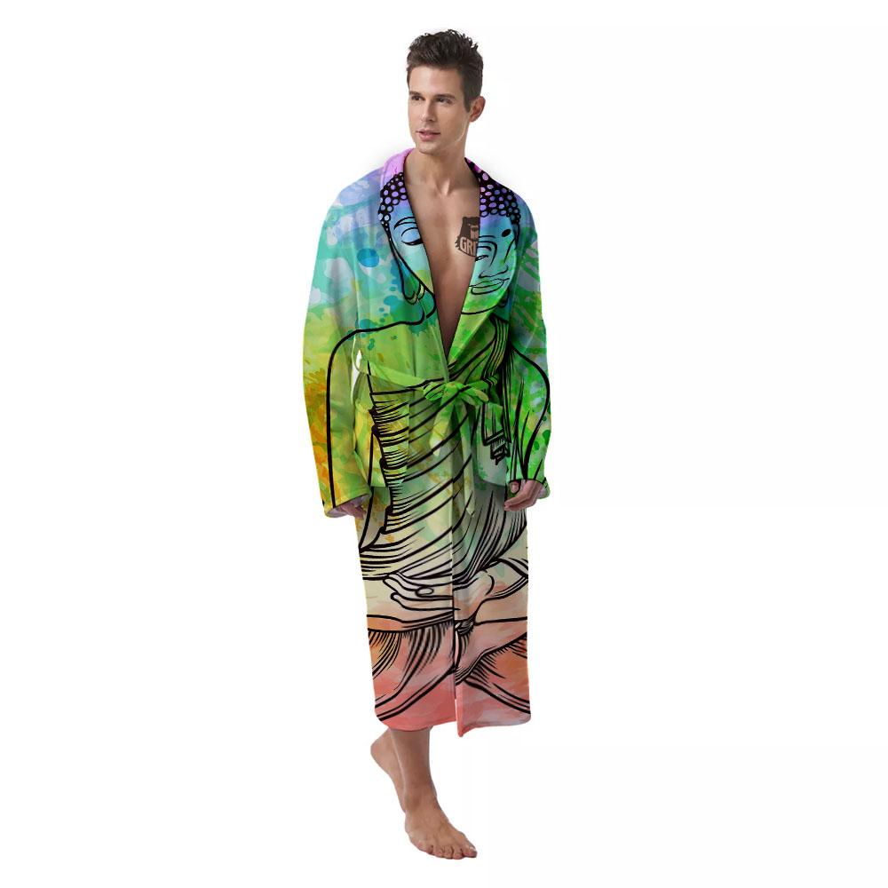 Buddha Reggae Print Men's Robe-grizzshop