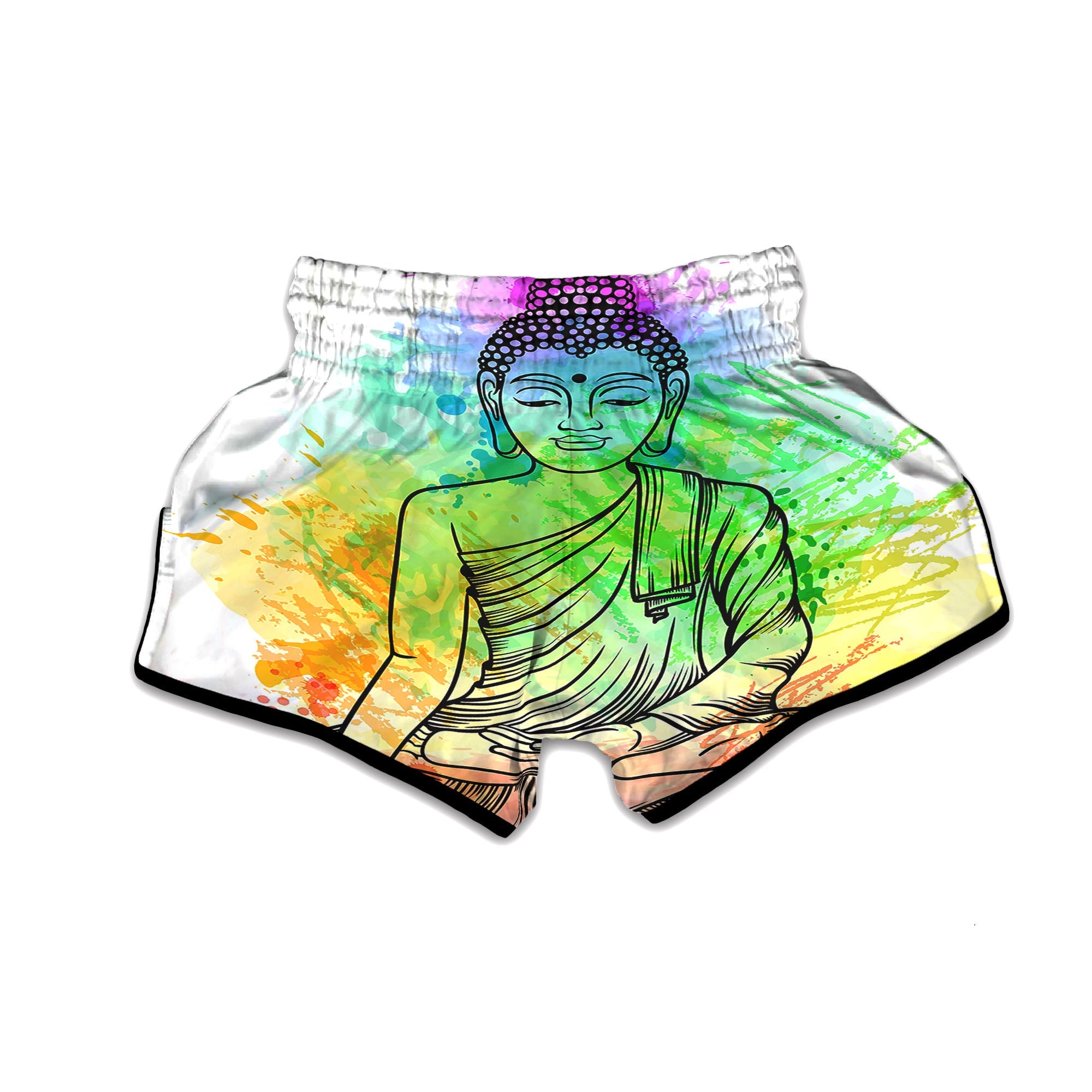 Buddha Reggae Print Muay Thai Boxing Shorts-grizzshop